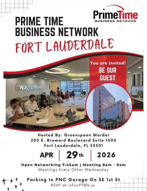 FORT LAUDERDALE CHAPTER (Biweekly - Wed) - PRIME TIME BUSINESS NETWORK